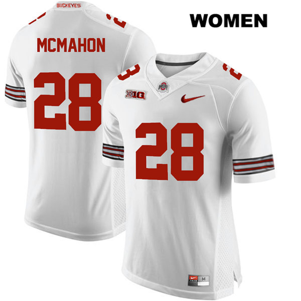 Ohio State Buckeyes Women's Amari McMahon #28 White Authentic Nike College NCAA Stitched Football Jersey TI19O51EX